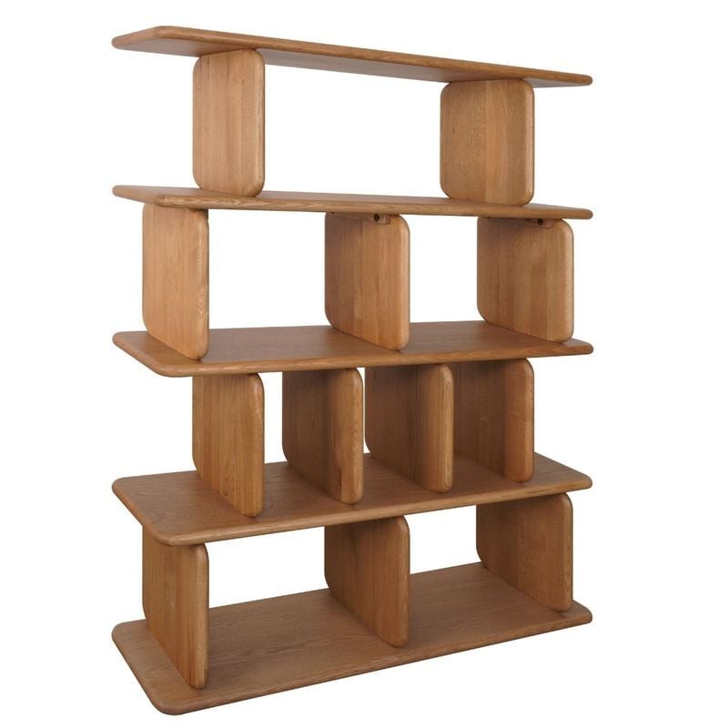 Aspen 4 Tier Oak Wood Shelving Unit