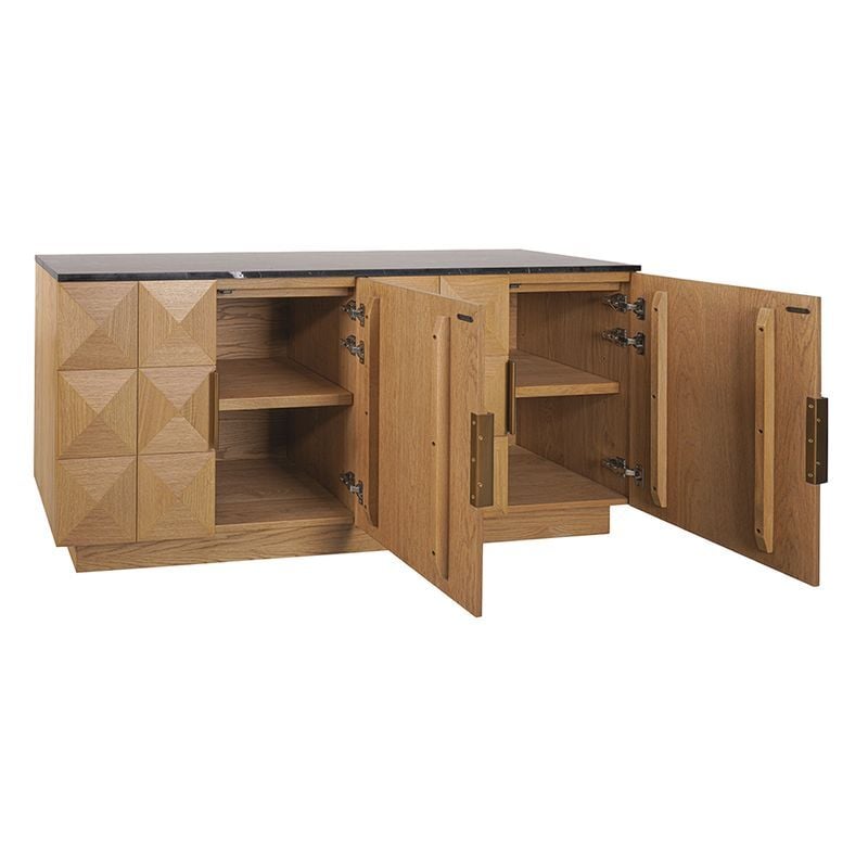 Bethany Marble & Oak Wood Sideboard