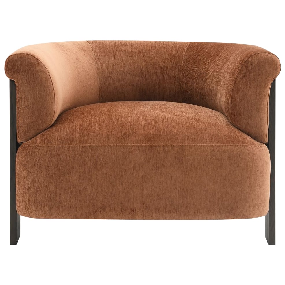 Rust Jandrey Chenille Armchair