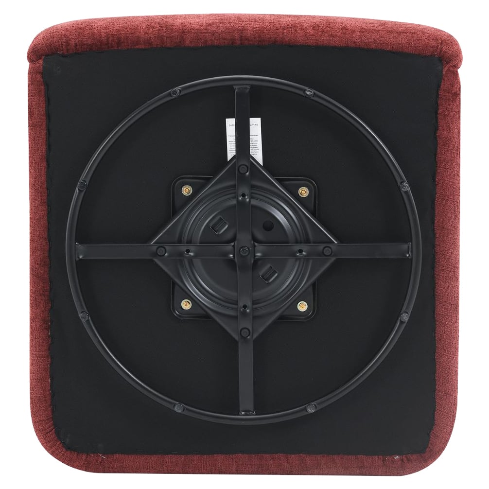 Burgundy Janrix Chenille Swivel Armchair