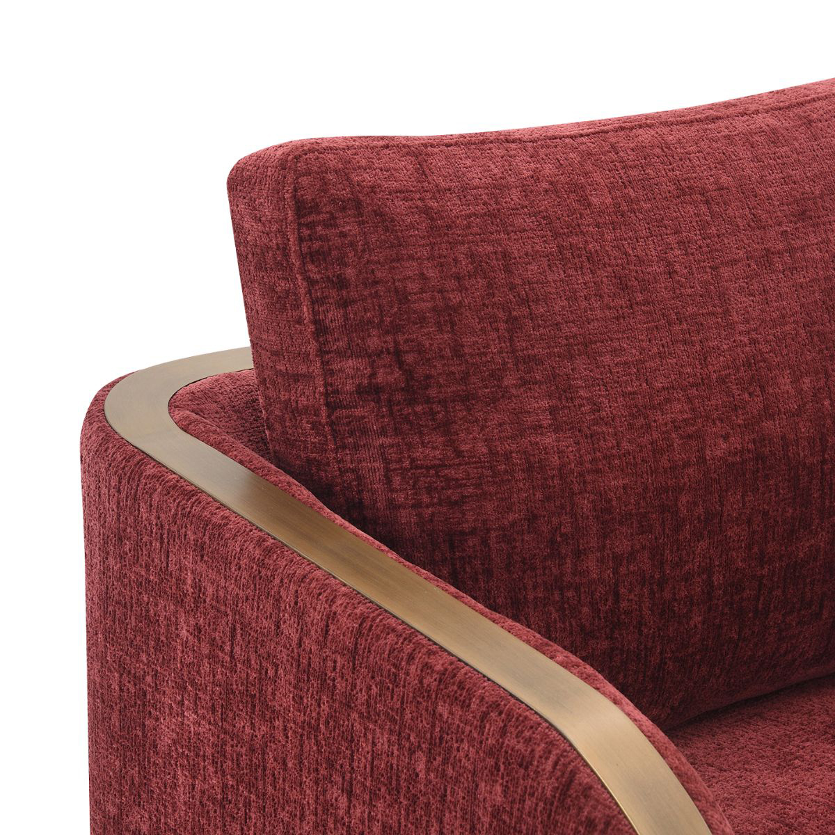 Burgundy Janrix Chenille Swivel Armchair