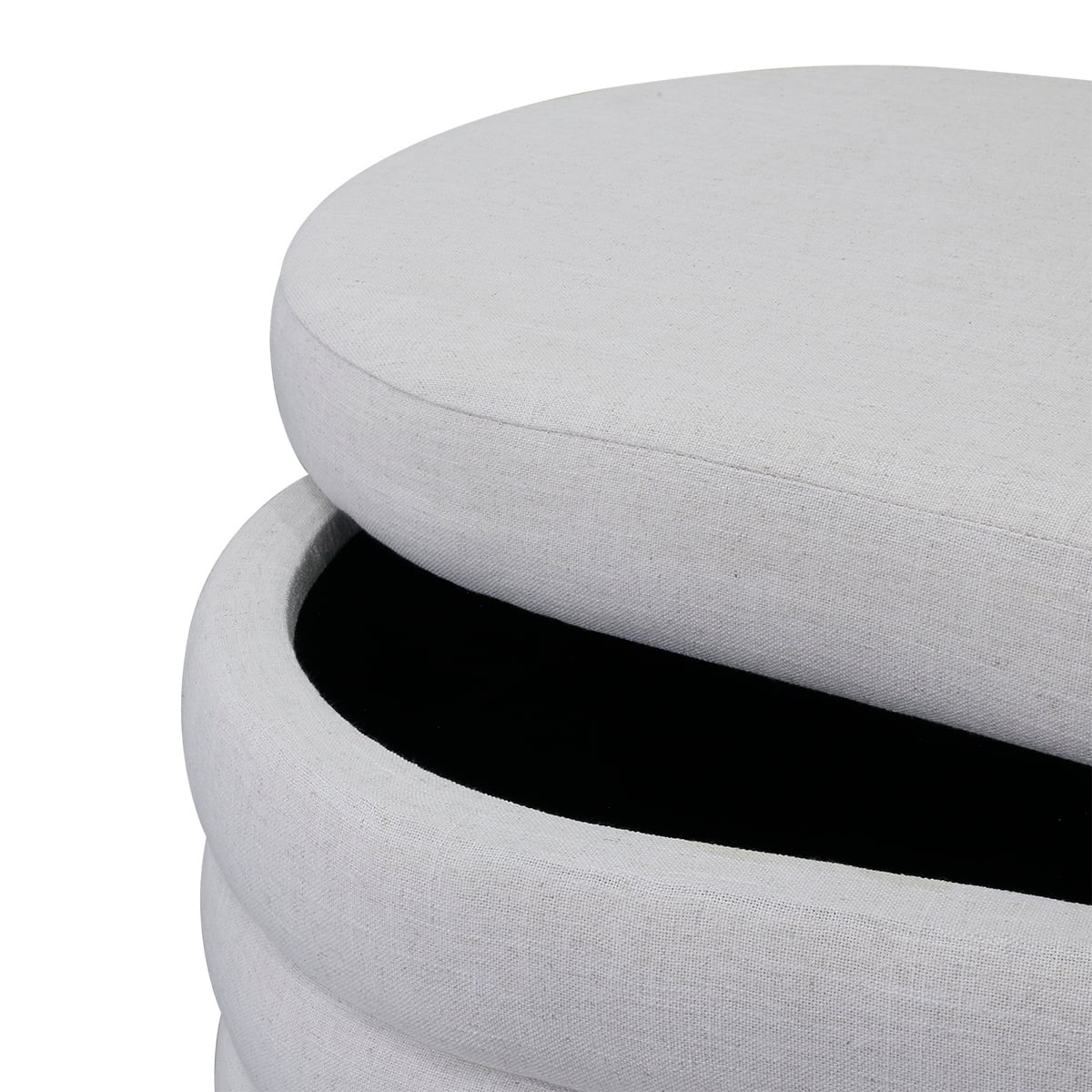 Joriel Linen-Blend Storage Ottoman
