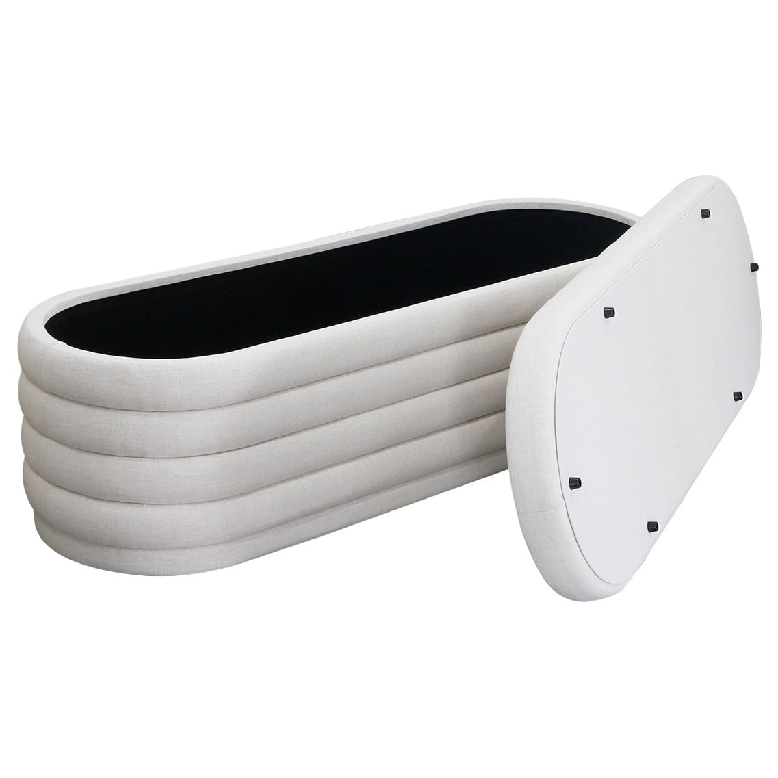 Joriel Linen-Blend Storage Ottoman