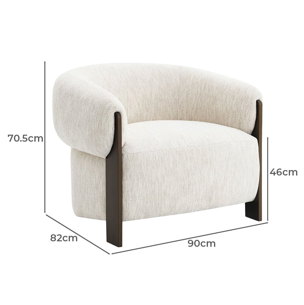 Ivory Jimrel Chenille Armchair