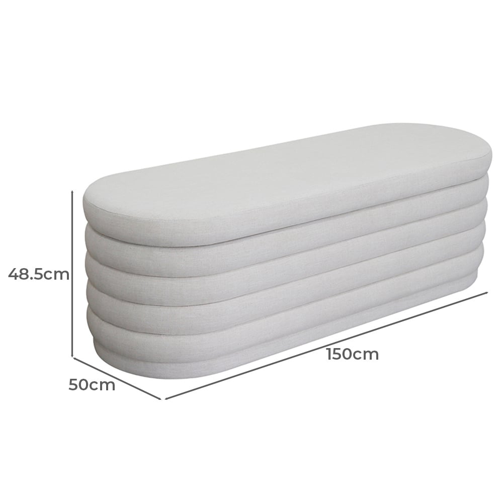 Joriel Linen-Blend Storage Ottoman