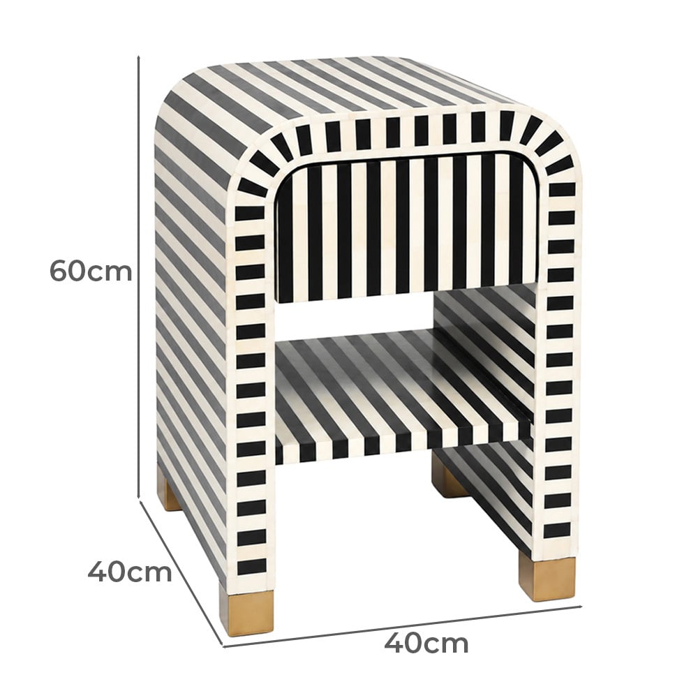 Black Janrey Bedside Table