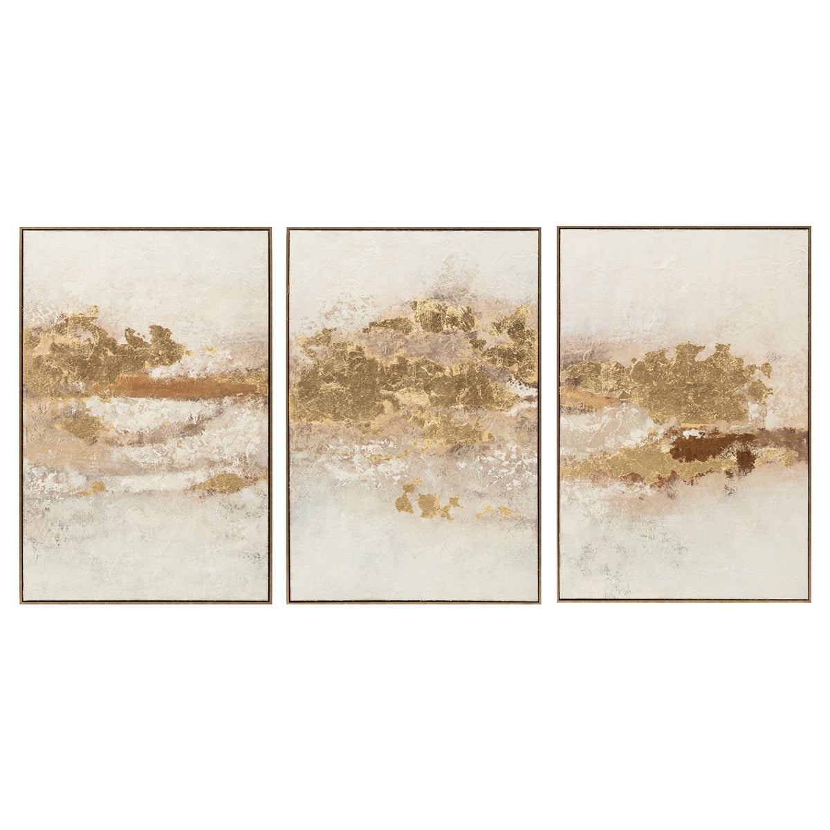 Golden Touch Framed Canvas Wall Art Triptych