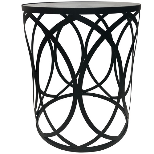 Tribal Expressions Drum Side Table With Clear Glass Top Reviews Temple Webster