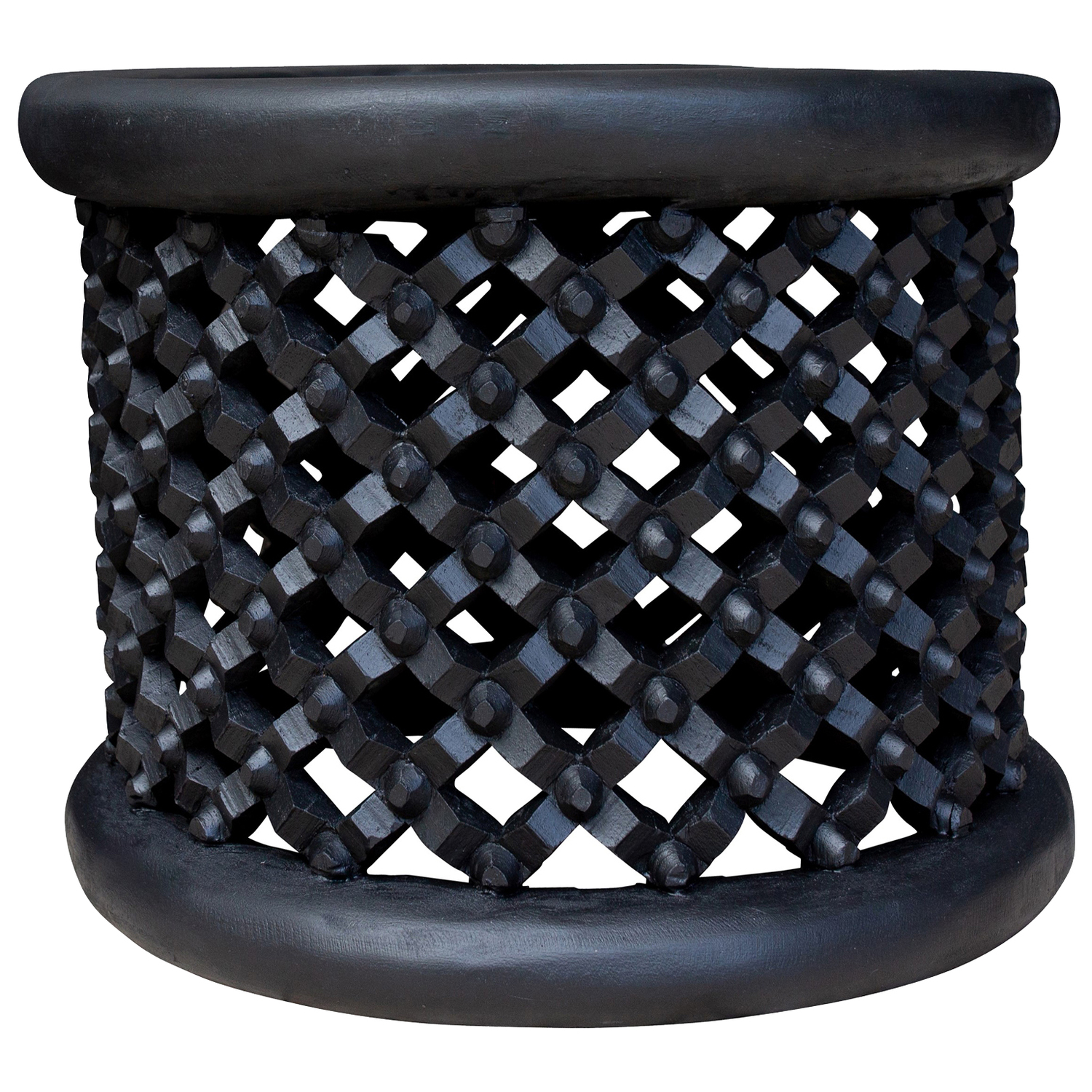 Bamileke Iroko Wood Side Table