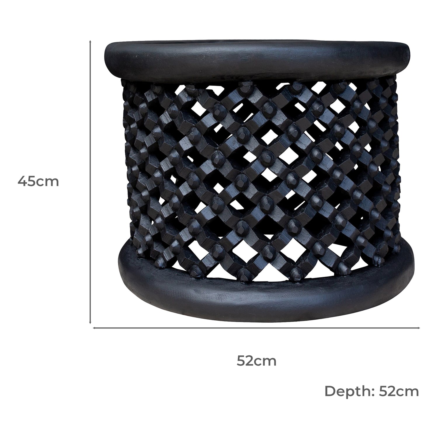 Bamileke Iroko Wood Side Table