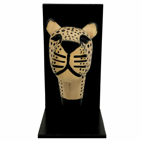 Cheetah Hand-Carved Bookends