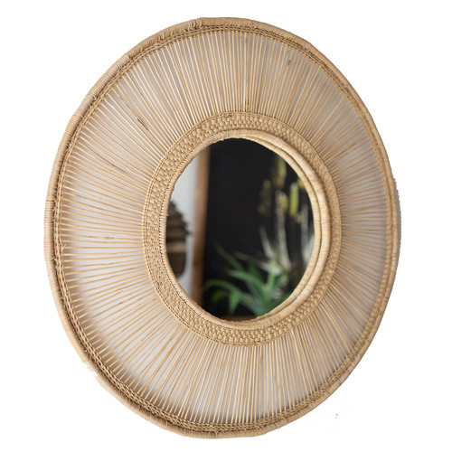 Ponyo Round Rattan Mirror