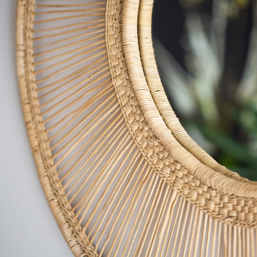 Ponyo Round Rattan Mirror