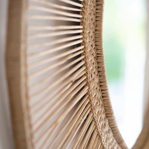 Ponyo Round Rattan Mirror