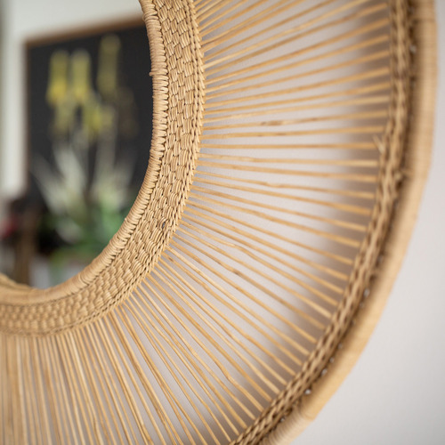 Ponyo Round Rattan Mirror
