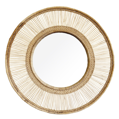 Ponyo Round Rattan Mirror