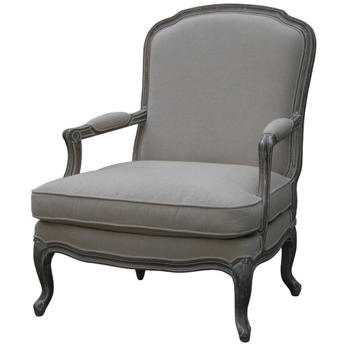 Louis Xv Upholstered Bedroom Chair In Wash White
