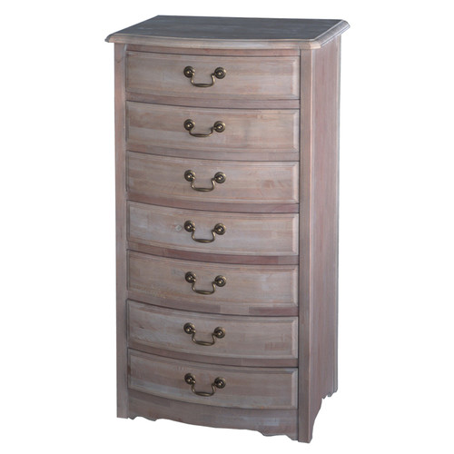 Emporium Oggetti 7 Drawer White Wash Tallboy Reviews Temple