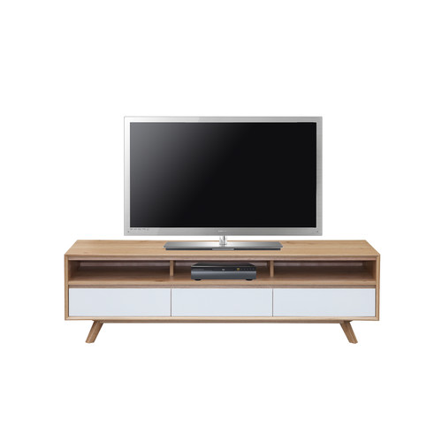 White & Natural Claire Lowline TV Unit Temple & ster