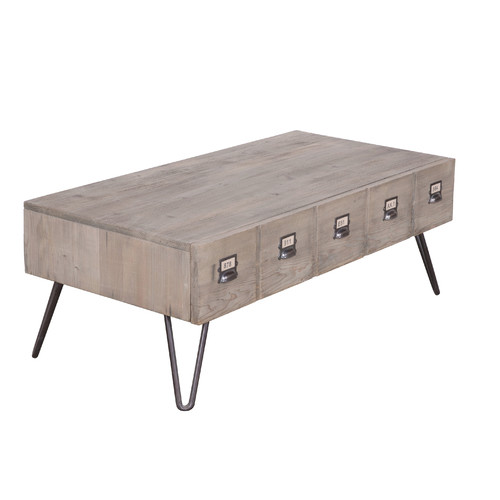 Pigeon Hole Drawers Industrial Coffee Table Temple Webster