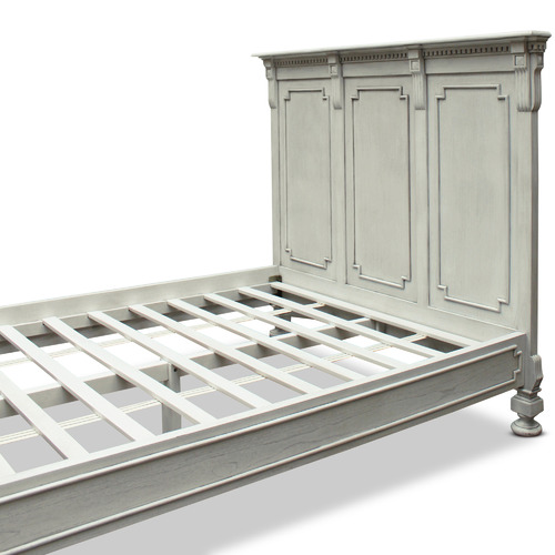 Antique White Augusta Mindi Wood Bed Frame