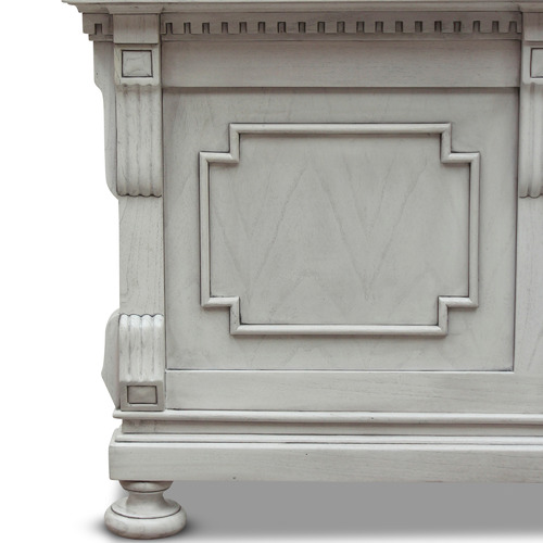 Antique White Augusta Mindi Wood Bed Frame