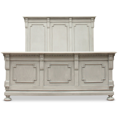 Antique White Augusta Mindi Wood Bed Frame