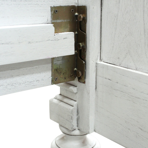 Antique White Augusta Mindi Wood Bed Frame
