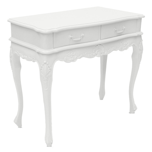 white shabby chic console table