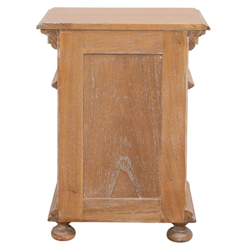 Caine Indonesian Oak Wood 1 Drawer Bedside Table