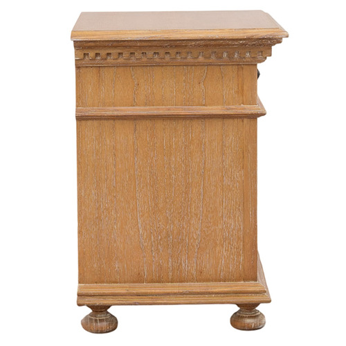 Caine Indonesian Oak Wood 1 Drawer Bedside Table