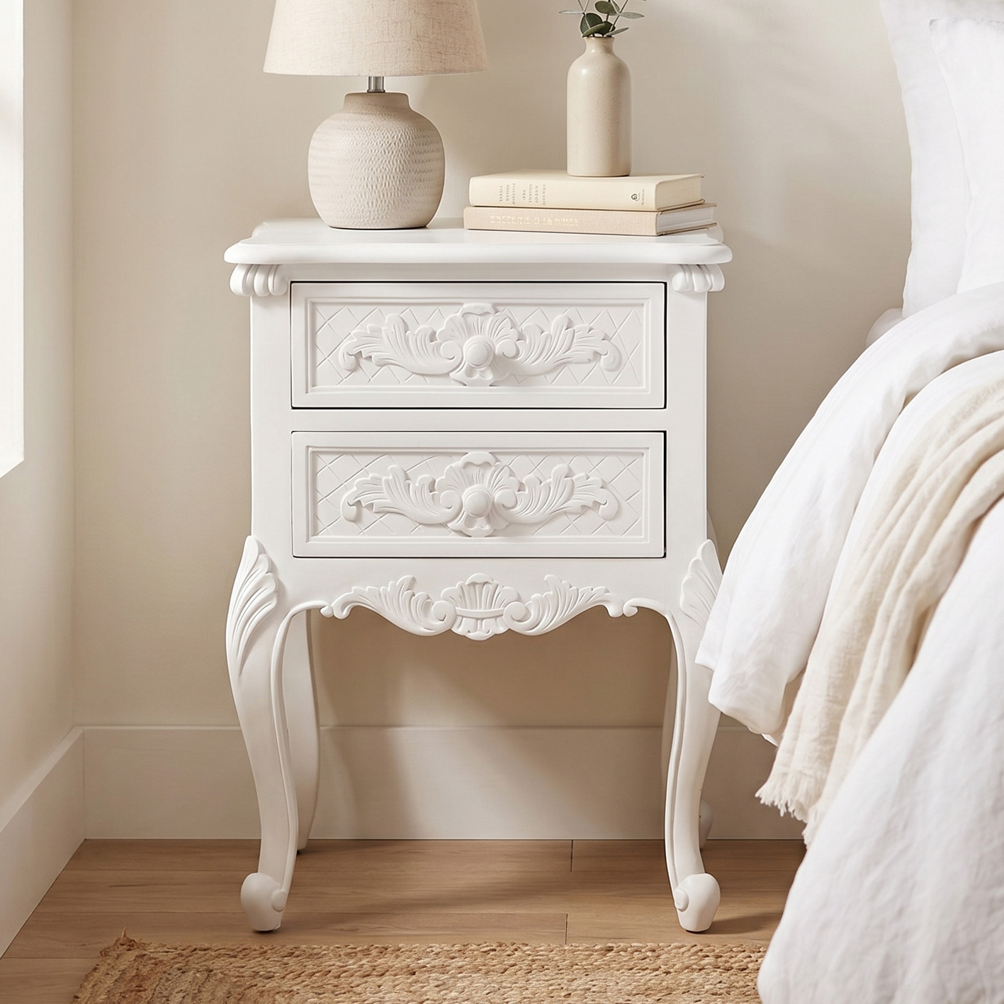 French Provincial Louis Bedside Table