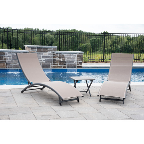 3 Piece Coral Springs Aluminium Lounger Set