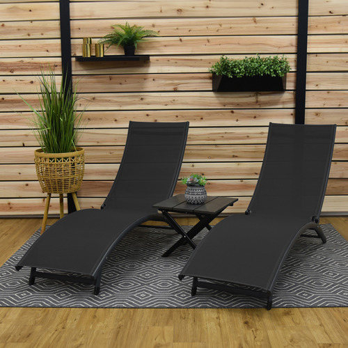 3 Piece Coral Springs Aluminium Lounger Set