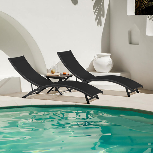 3 Piece Coral Springs Aluminium Lounger Set