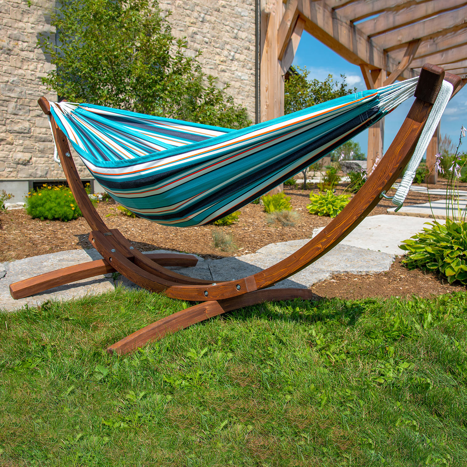 Token Surfside Sunbrella Double Hammock with Stand