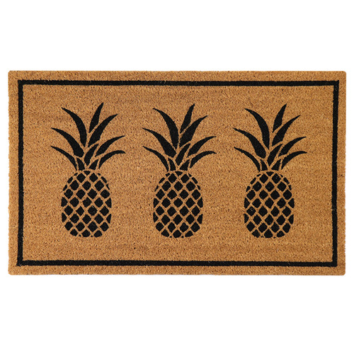 Black Pineapple Coir & Vinyl Doormat