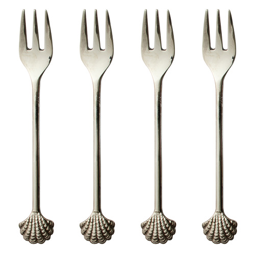 Scalloped Shell Aluminium Forks