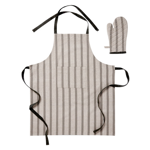 Macedon Cotton Apron & Oven Mitt Set