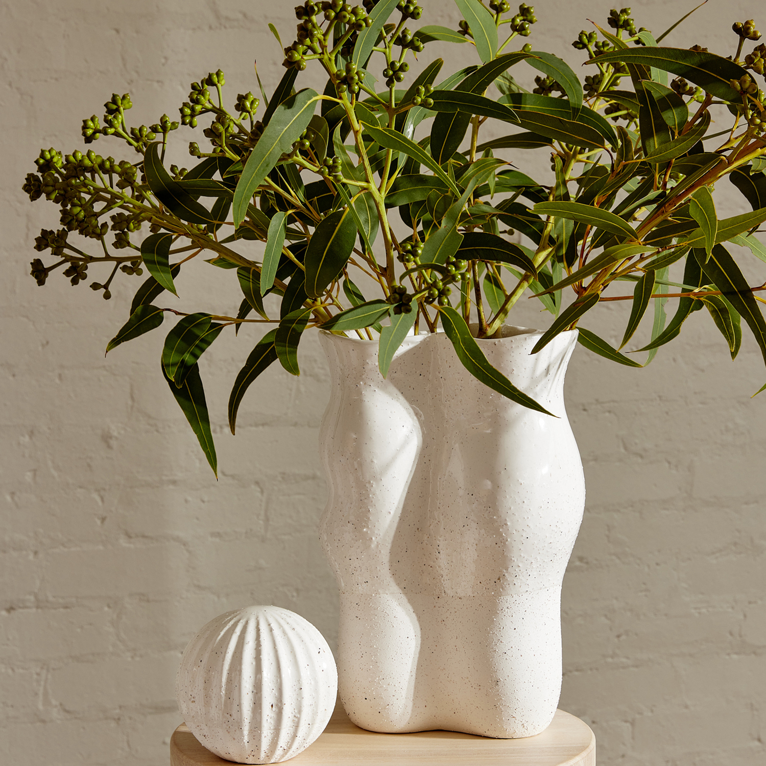 August Wavy Ceramic Vase