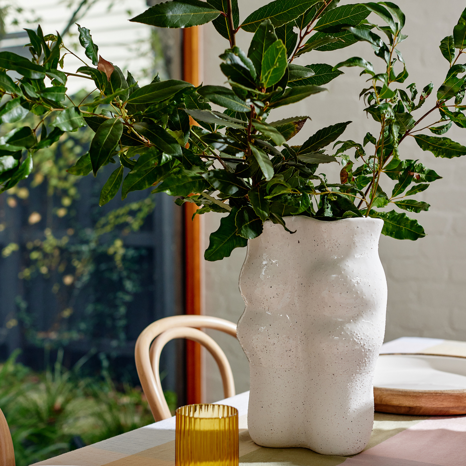 August Wavy Ceramic Vase