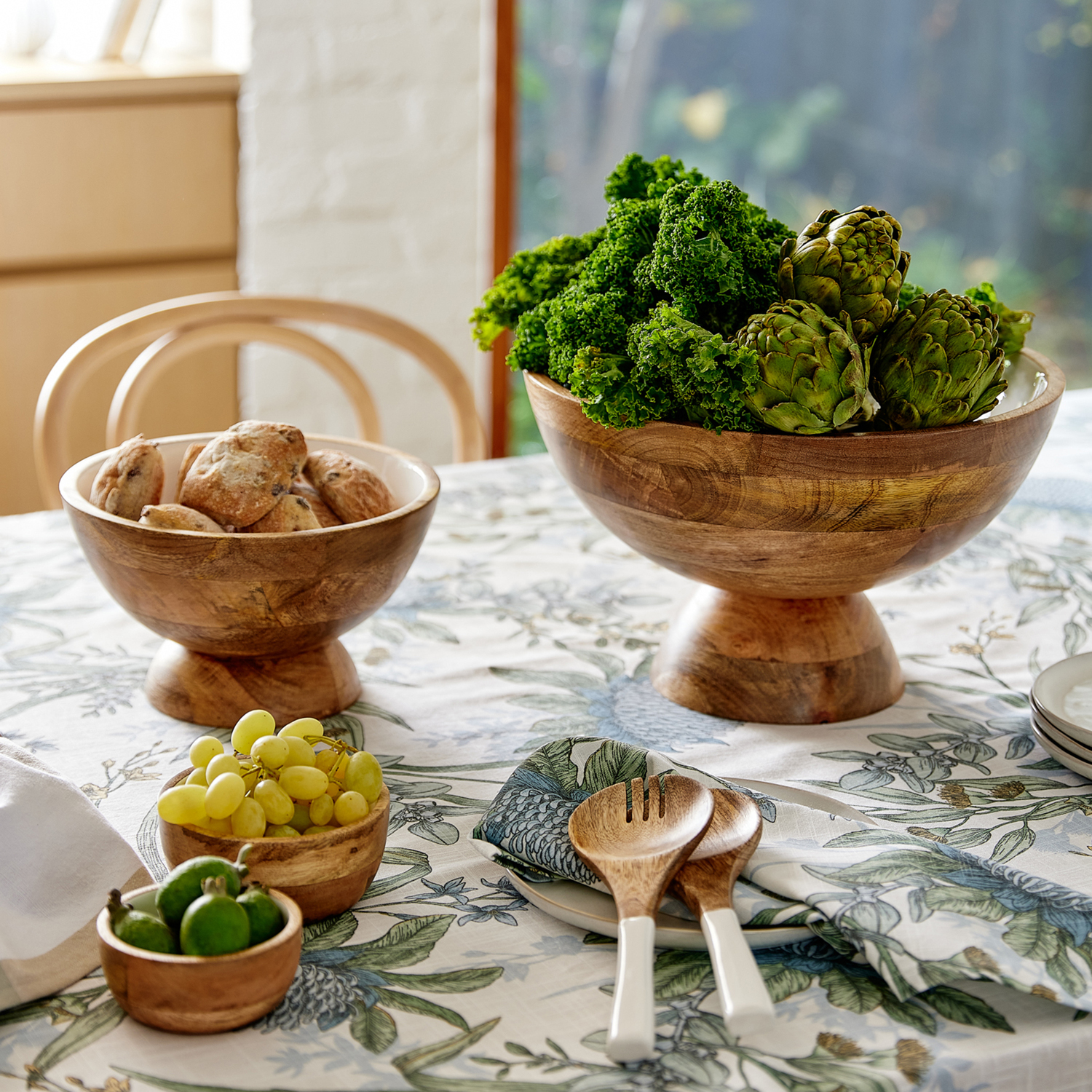 Palermo Mango Wood Pedestal Bowl