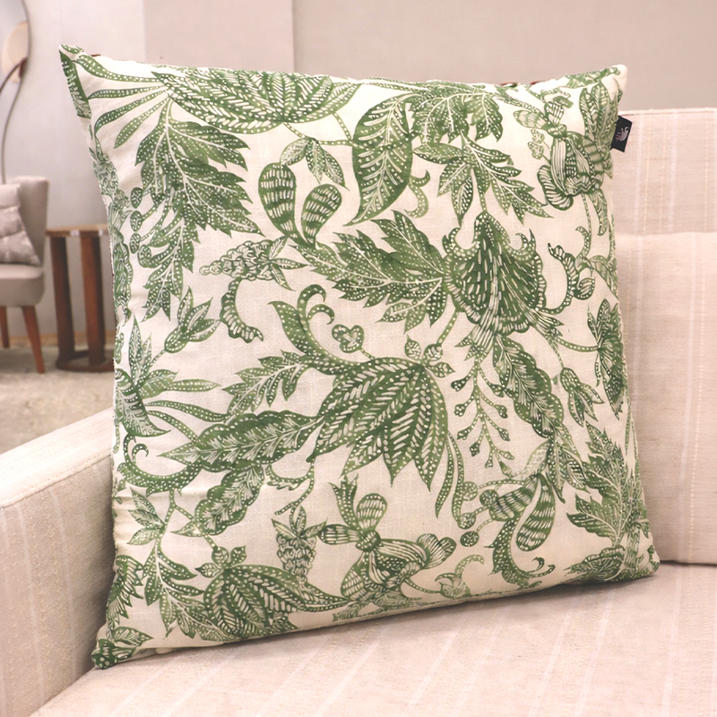 Green Samara Reversible Cotton Cushion