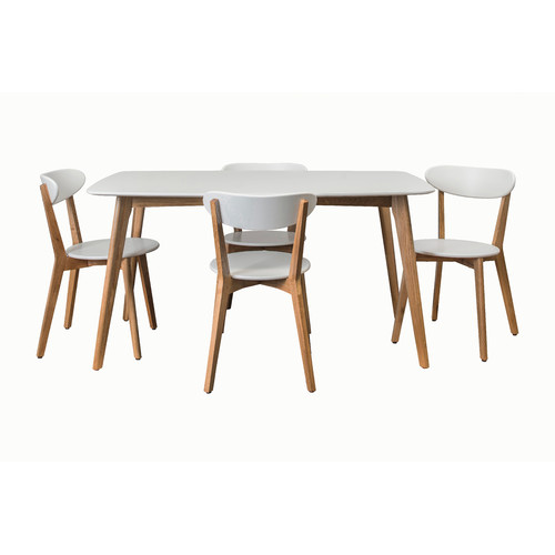 Estudio Furniture White Oslo 5 piece Dining Set