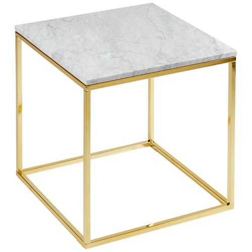 Estudio Furniture Como White Marble Side Table