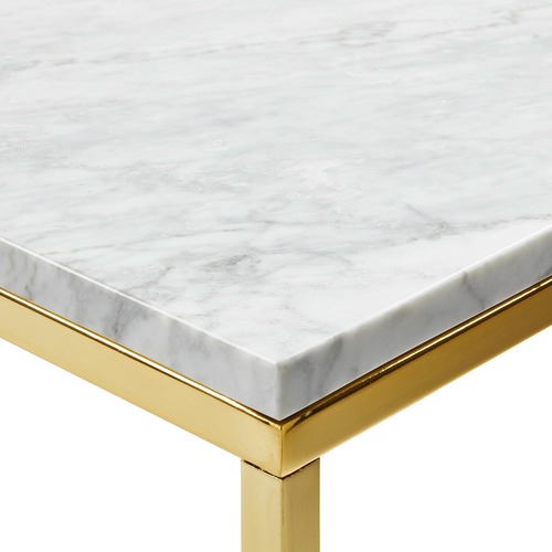Estudio Furniture Como White Marble Side Table