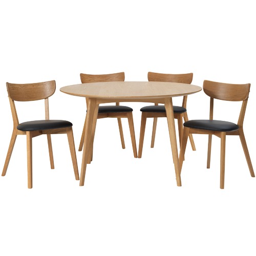 4 Seater Round Fjord Dining Table, Round Wooden Dining Tables For 4