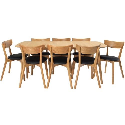 Estudio Furniture 8 Seater Rectangular Fjord Dining Table Chair Set Reviews Temple Webster