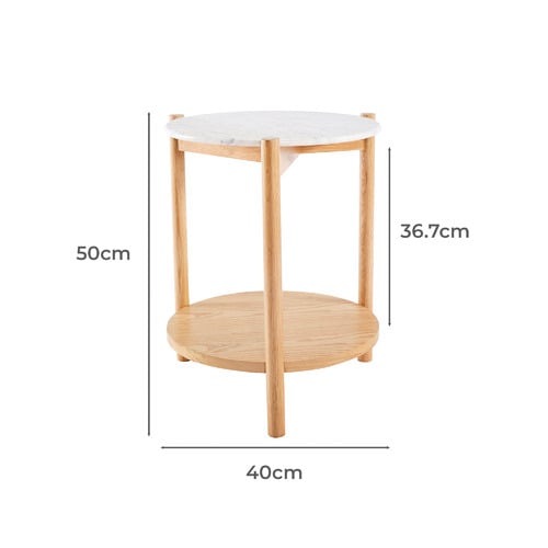 Maybury 2 Piece Italian Carrara Marble Coffee & Side Table Set