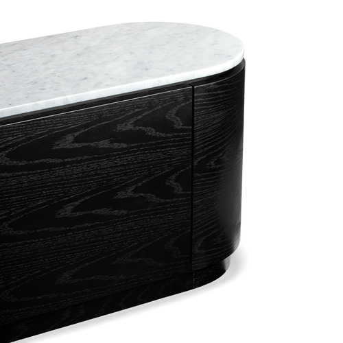 Toulouse Carrara White Marble TV Stand